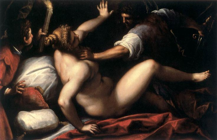 XVIth century - Palma Giovane, The rape of Lucretia, circa 1570, oil on canvas